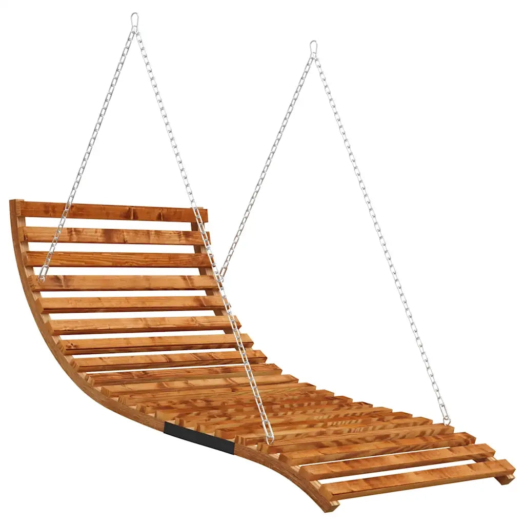 Letto a Dondolo in Legno Ricurvo Finitura Teak 115x147x46 cm CFW3352069