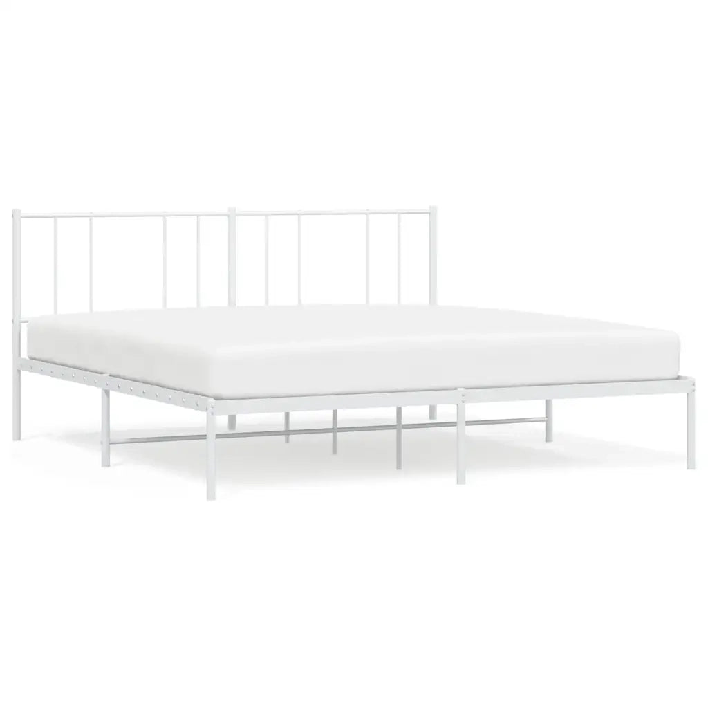 Giroletto con Testiera Metallo Bianco 183x213 cm 352534