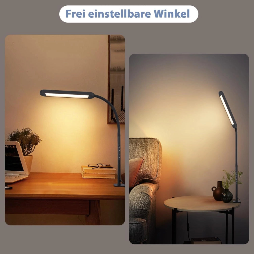 ZMH Lampada da tavolo LED 11W dimmerabile a clip con spina per soggiorno