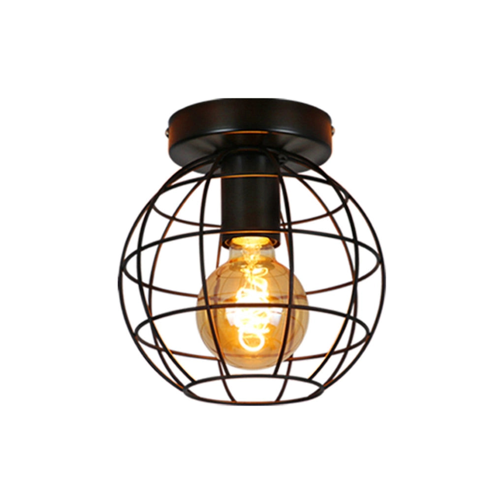 ZMH Lampada da soffitto metallo nero stile industriale retrò attacco E27 per corridoio cucina camera da letto soggiorno