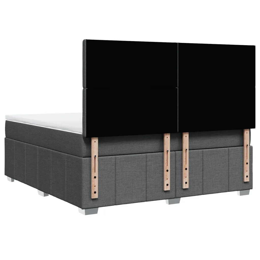 vidaXL Giroletto a Molle con Materasso Grigio Scuro 180x200 cm Tessuto