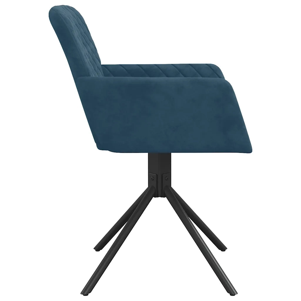 Sedie da Pranzo Girevoli 2 pz Blu in Velluto 344789