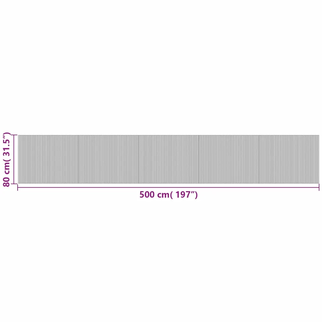 Tappeto Rettangolare Nero 80x500 cm in BambÃ¹