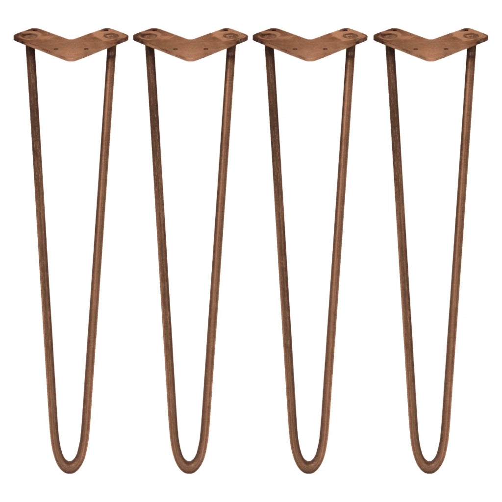 4 Gambe per Tavolo a Forcina SkiSki Legs 30,5cm Acciaio Naturale 2 Rebbi 12mm