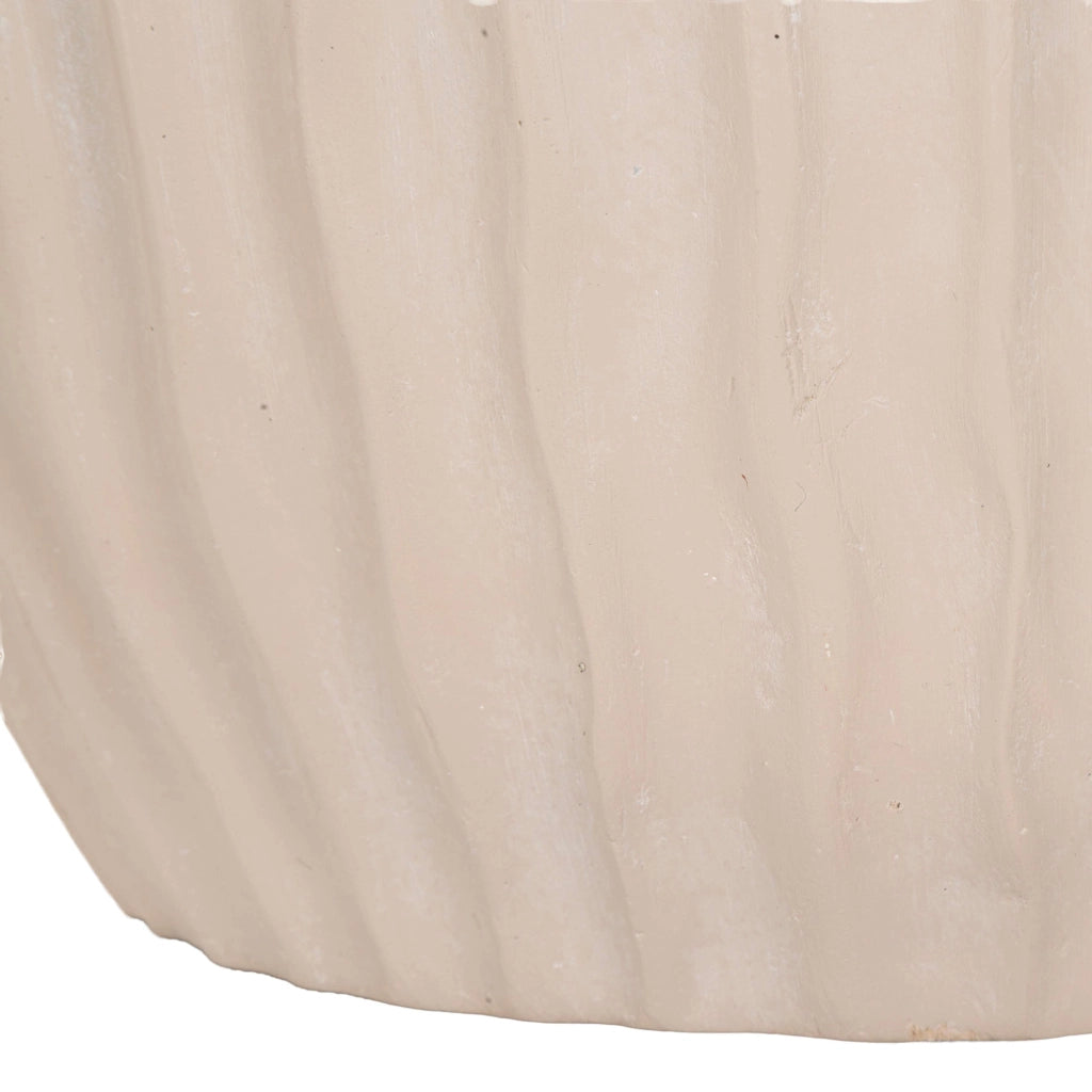 Pangni, Vaso Finitura Scanalata, Bianco Crema
