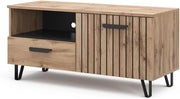 Mobile tv Amber, Marrone, 100.2 x 48.5 cm con cassetto e anta, con vano portaoggetti per spazio aggiuntivo