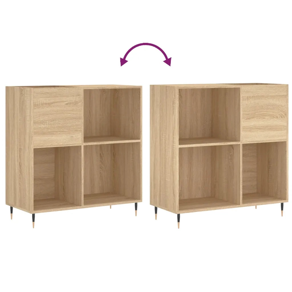 Mobile Porta Dischi Rovere Sonoma 84,5x38x89 Legno Multistrato 831767