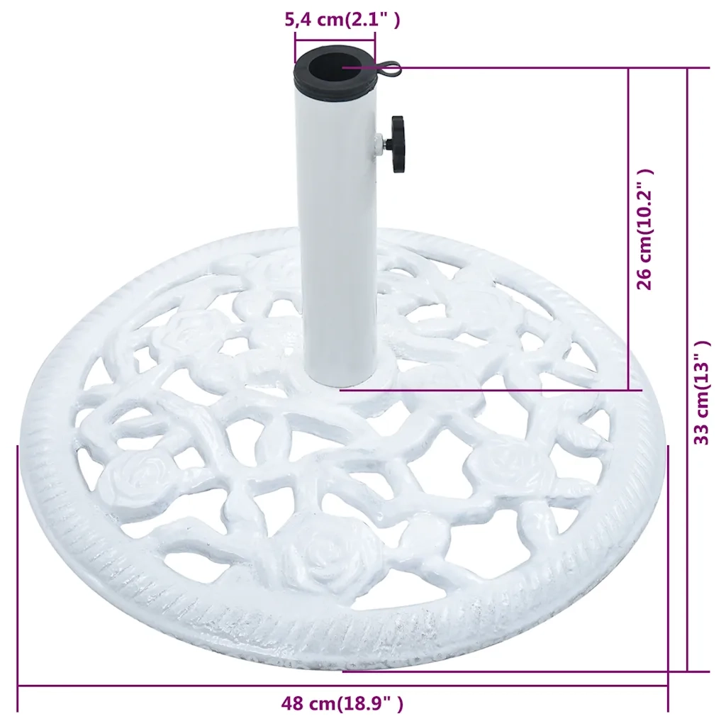 Base Ombrellone Bianca 12 kg 48 cm in Ghisa 47860