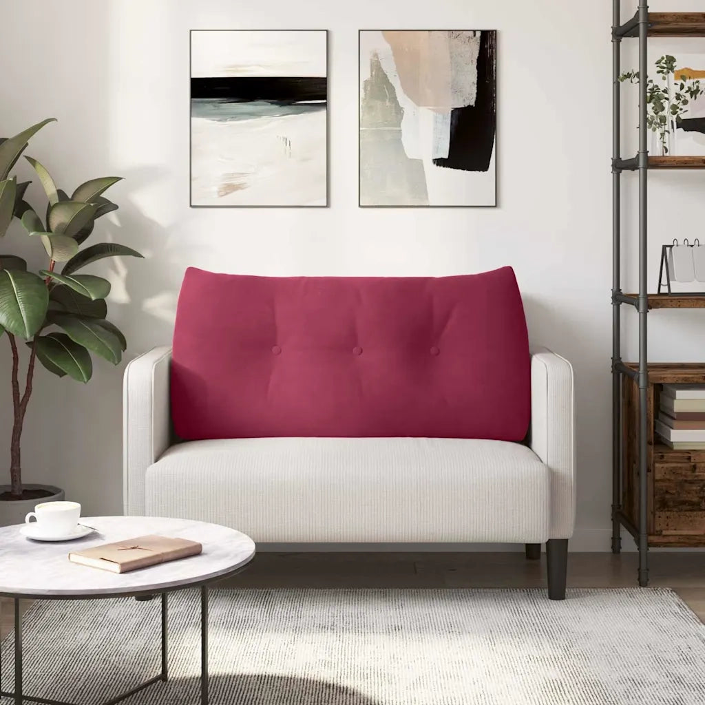 Cuscino per Schiena Rosso Vino 100 x 24 x 50 cm Velluto