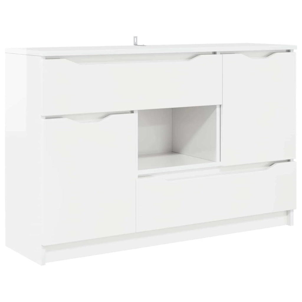 Credenza Bianco Lucido 100 x 30 x 65,6 Legno multistrato 888791