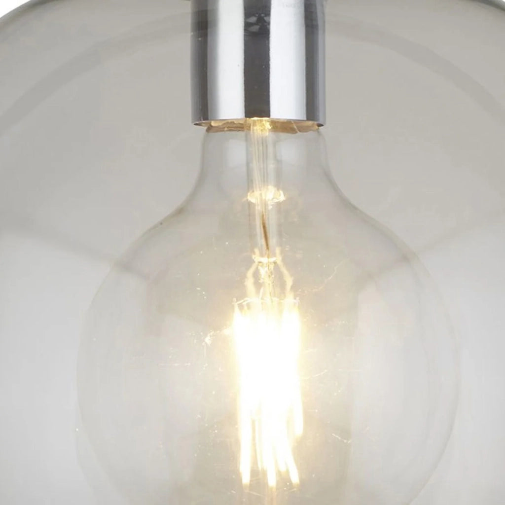 Sospensione Contemporanea Balls Acciaio Cromo Vetro Trasparente 1 Luce E27 D30Cm
