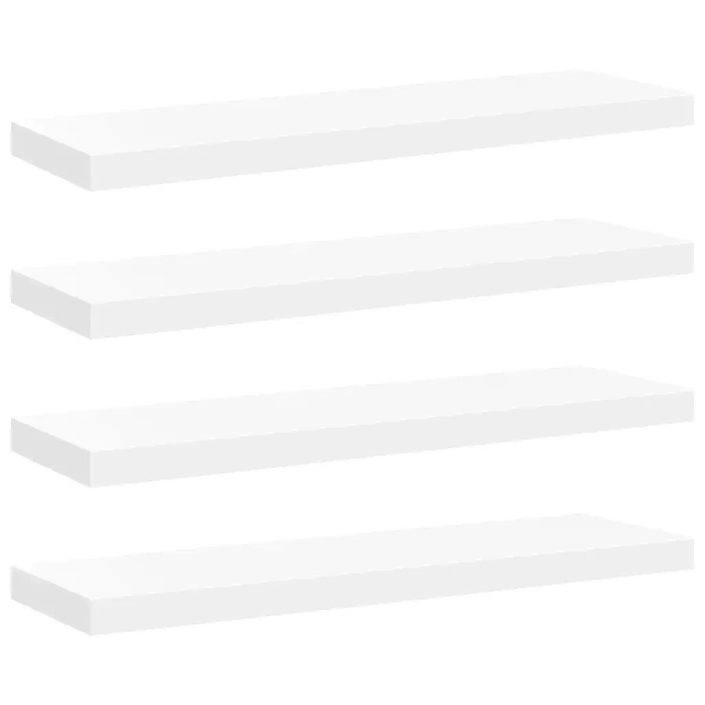 Scaffali a Parete 4 pz Bianchi 80x23,5x3,8 cm in MDF 323816