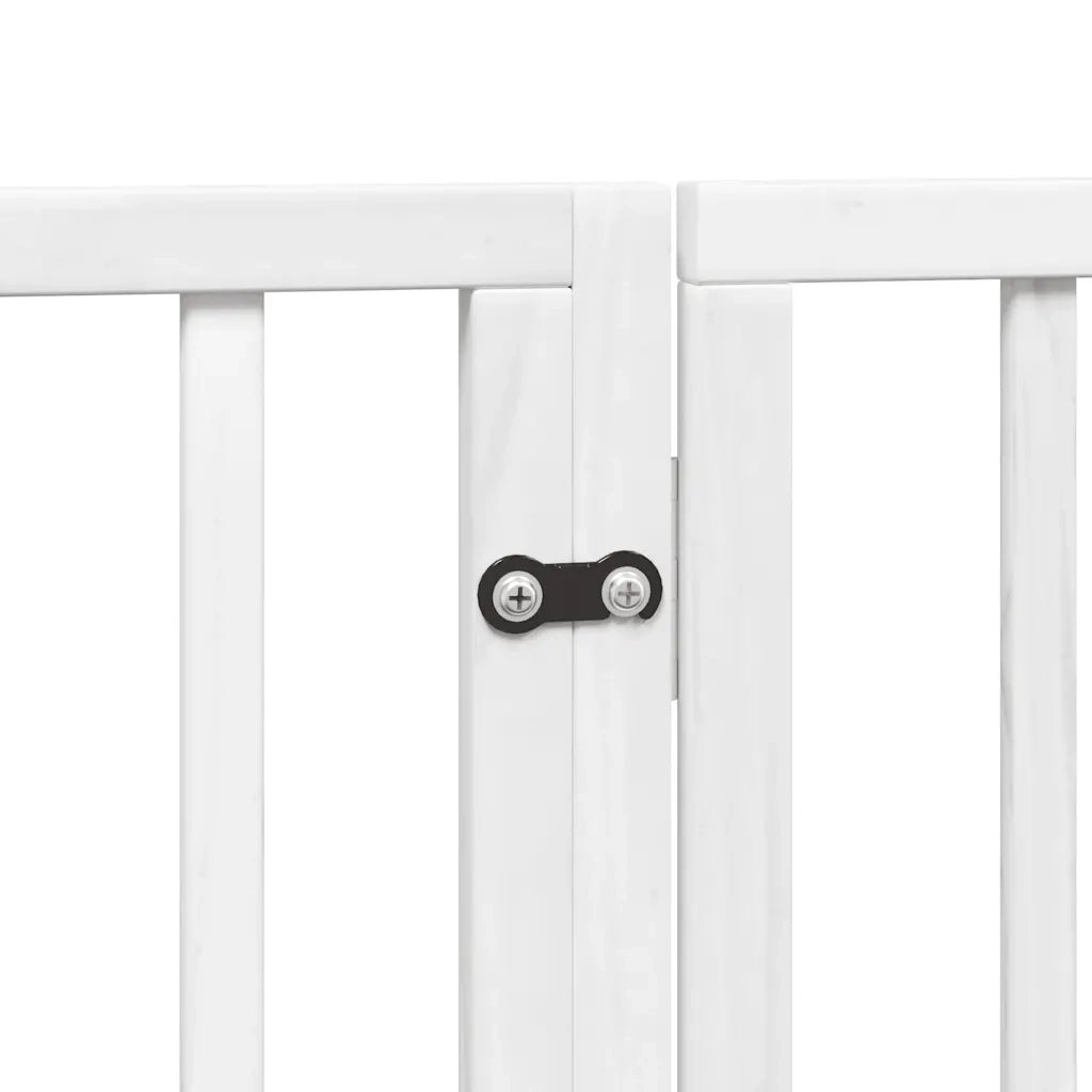 vidaXL Cancello Cani Porta Pieghevole Bianco 9 Pannelli 450 cm Pioppo