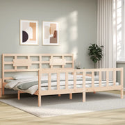 Giroletto senza Materasso-Struttura Letto 200x200 cm in Legno Massello di Pino 375017