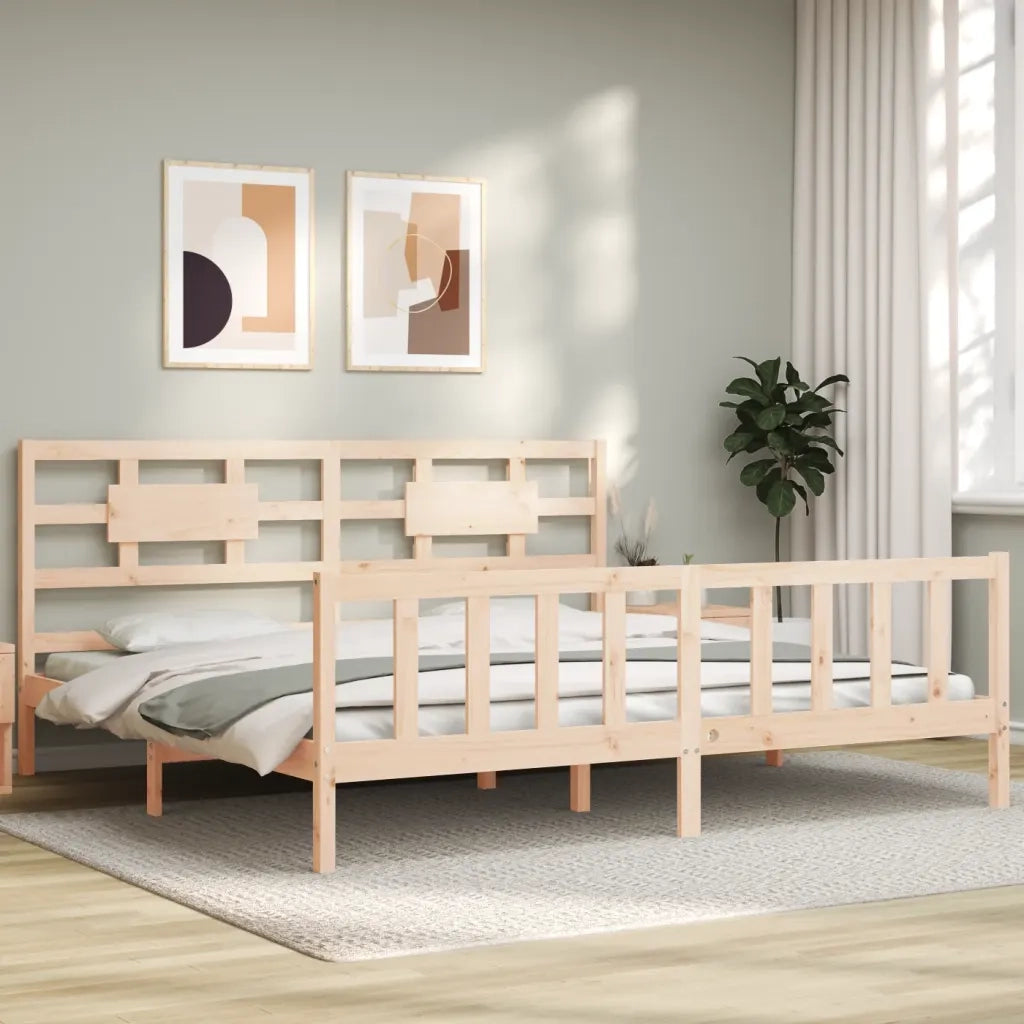 Giroletto senza Materasso-Struttura Letto 200x200 cm in Legno Massello di Pino 375017