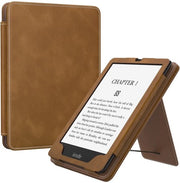 Copertura per e-reader di alta qualità in pelle PU - Protezione per Kindle Paperwhite - Versione per 11a generazione - Cuscino morbido in pelle PU - Coperchio in pelle PU - Funzione di risveglio/sveglia automatico - Disponibile in colore marrone