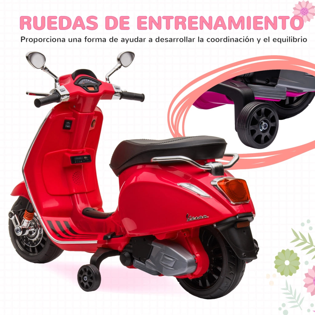 Moto Elettrica per Bambini ¨C Zephmum ¨C Rosso, 3 km/h, 35 kg