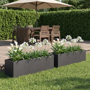 Vaso da giardino 2 pz Nero 80 x 20 x 20 cm 8005163
