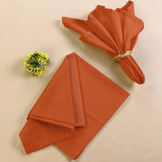 Serviette per Tavola [12 Pacchi, Arancione] 46x46 cm Cotone Blend Lavabile e Riciclabile Serviette per Ristoranti, Feste e Eventi