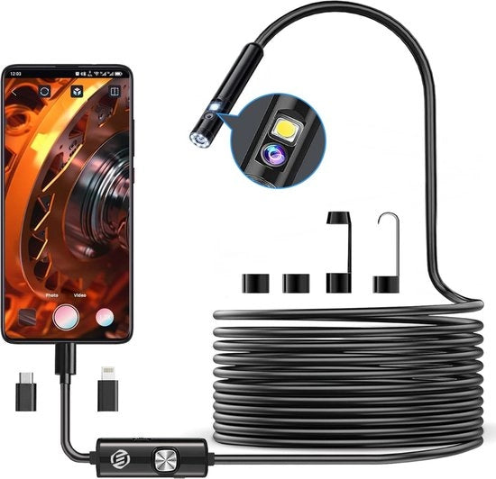 Endoscoop Premium per iPhone - Cassetta di ispezione - Cassetta di inspectione - Cassetta impermeabile - Camera HD - Premium