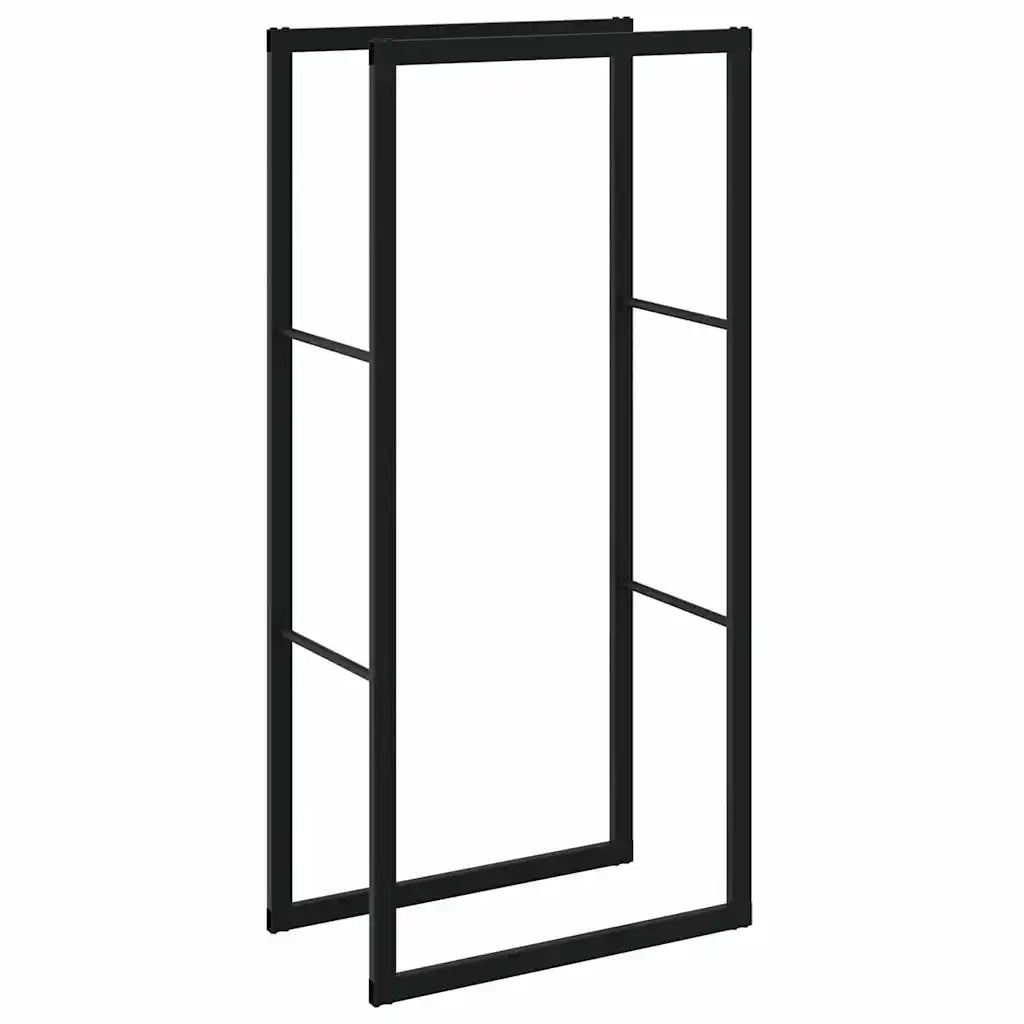 Rastrelliera per Legna da Ardere Nera 55x30x116 cm in Acciaio 4018465
