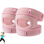 Kit di 2 ginocchiere adattabili rosse con chiusura a gancio, unisex, respiranti, con supporto, per corsa, fitness, recupero