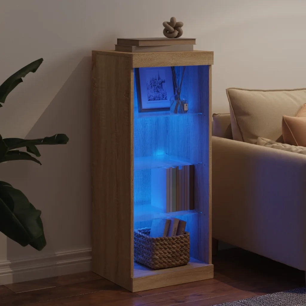 Credenza con Luci LED-Buffet-Armadio da cucina Rovere Sonoma 41x37x100 cm 870056