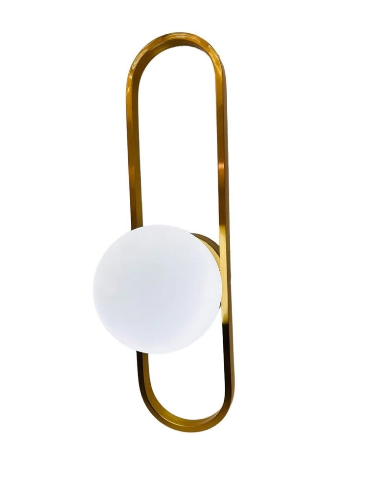 Applique da parete elegante lampada muro in metallo colore bronzo con sfera in acrilico attacco lampadine G9
