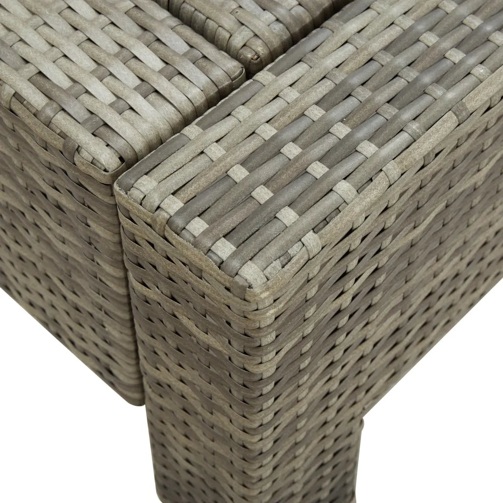 Lettino Prendisole | Sdraio da giardino | Lettino da sole a 2 Posti con Cuscino in Polyrattan Grigio