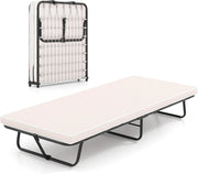Brandina Pieghevole con Materasso, in Memory Foam, Lettino Pieghevole Robusta e Molle Resistenti, Made in Italy, 190 x 80 cm, Carico 120kg (Stile 2 Beige)