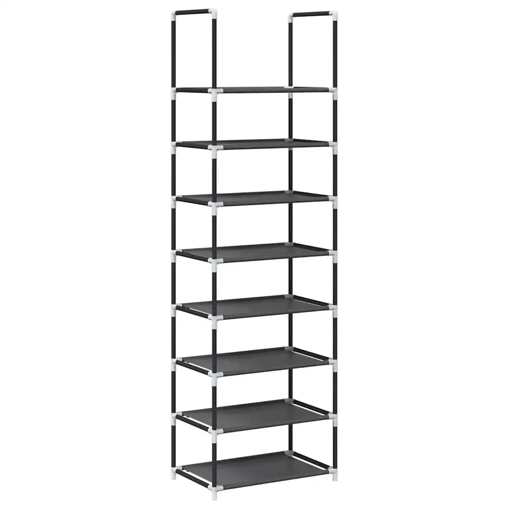 Scarpiera 8 Ripiani Nera 44x28x145 cm in Tessuto Non Tessuto 4100619
