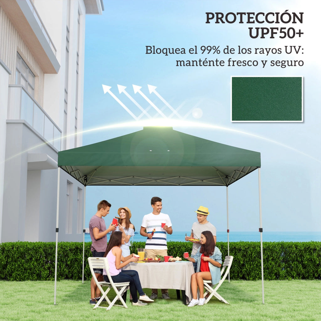 Tenda da sole per pergola 3x3 m ¨C zephmum ¨C verde tessuto Oxford 210D UV 50+