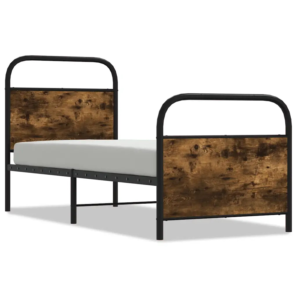vidaXL Giroletto senza Materasso Rovere Fumo 75x190 cm in Truciolato