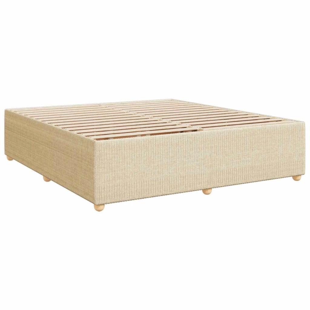 Letto box spring con materasso Crema 200 x 200 cm Tessuto 3454485