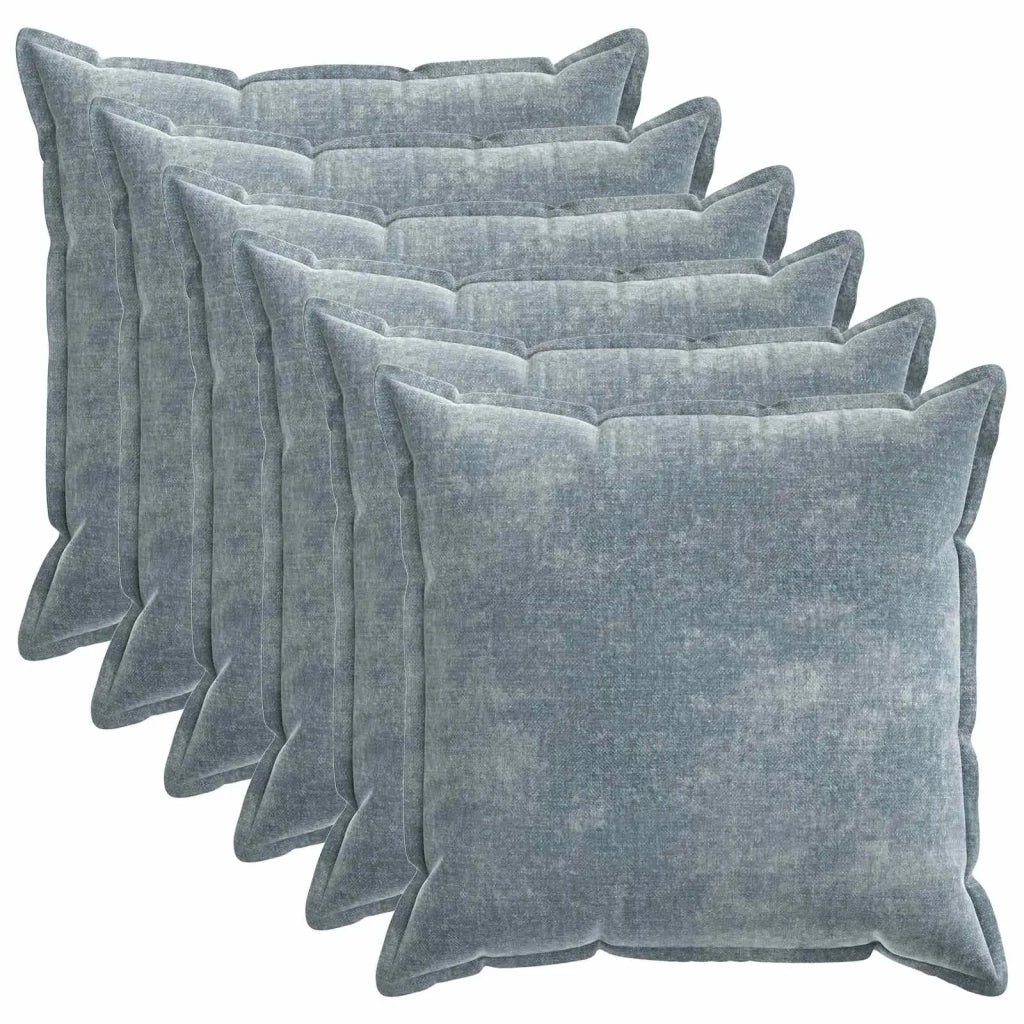 Federa 6 pz HOUTEN Azzurro 55 x 55 cm Tessuto Chenille 920458