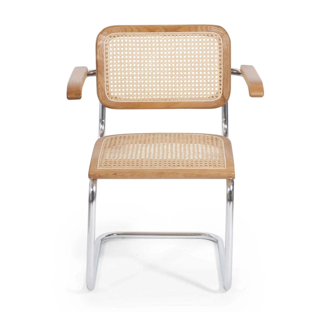 LÚZETE - SEDIA WEBSTER CON BRACCIOLI IN RATTAN NATURALE