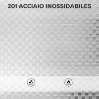 Carrello da Cucina Multiuso a 4 Livelli 60x35x77 cm con Ripiano Centrale Regolabile in Acciaio Inox