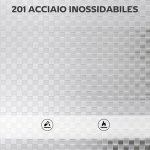 Carrello da Cucina Multiuso a 4 Livelli 60x35x77 cm con Ripiano Centrale Regolabile in Acciaio Inox