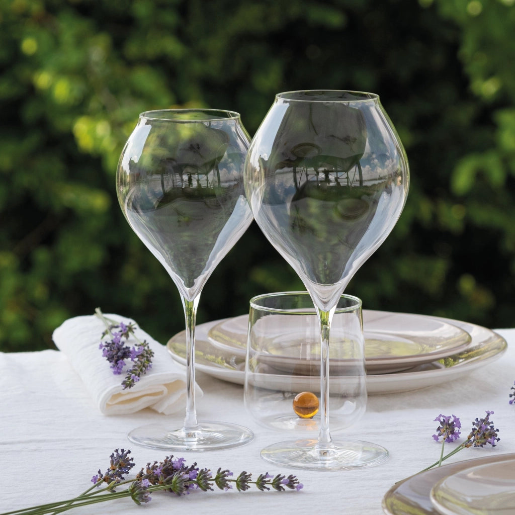 Zafferano Calice Ultralight 82 cl in Vetro Sonoro Superiore, Set da 2 Pezzi, Design Artigianale per Degustazione Vini Bianchi Strutturati e Rossi