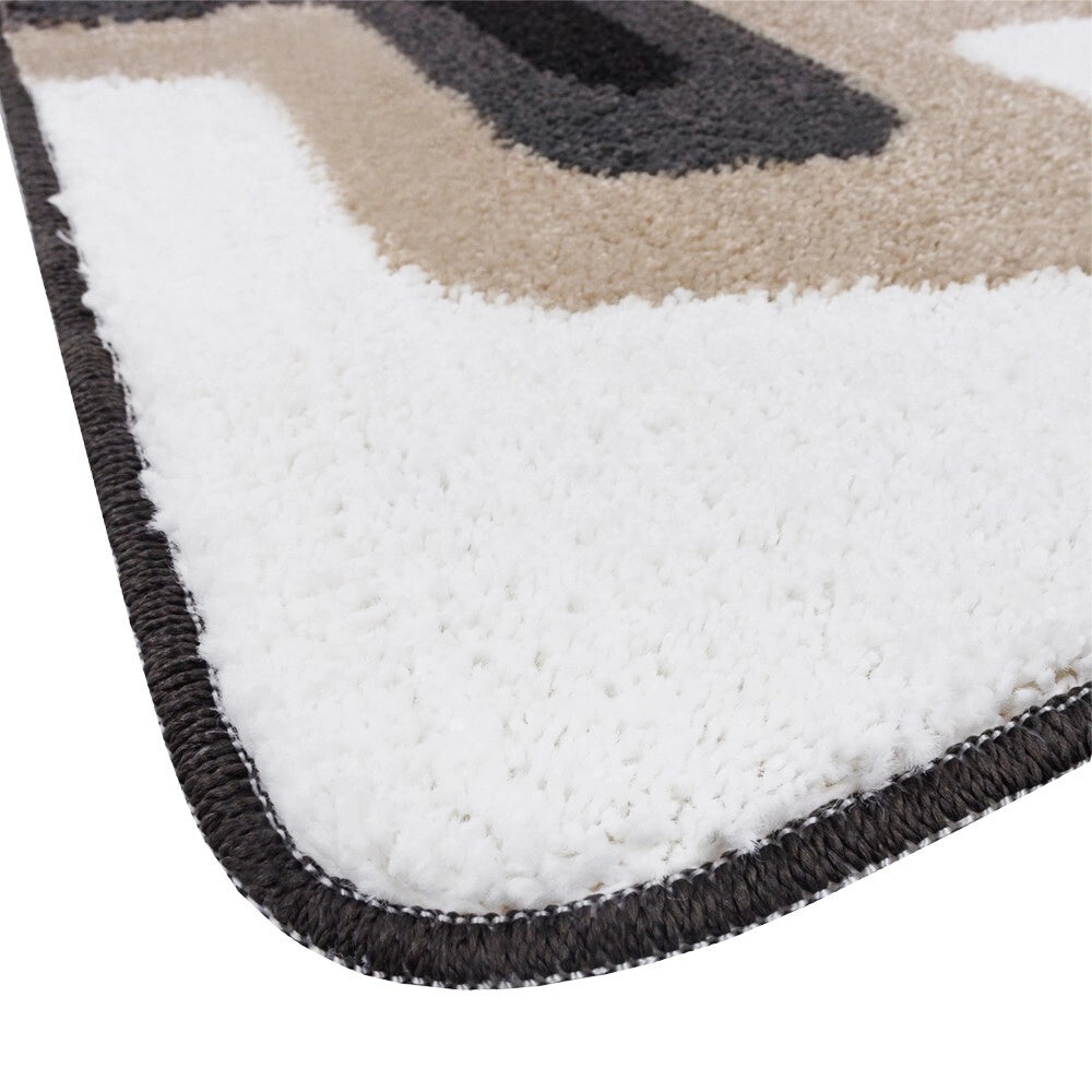 Tappeto Bagno Scendiletto Pelo Raso Morbido Assorbente Antiscivolo Lavabile Set 3 Pezzi Grigio