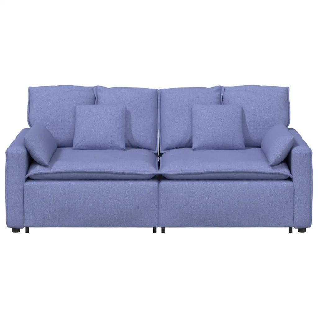 Divano Modulare con Cuscini Jeans Blu 3321127