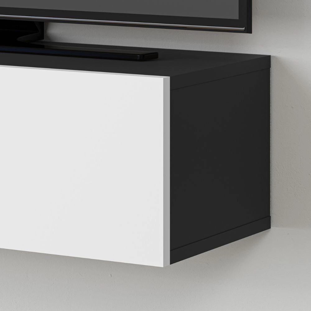 Mobile porta Tv sospeso ante a ribalta Francy colore antracite bianco 135 cm