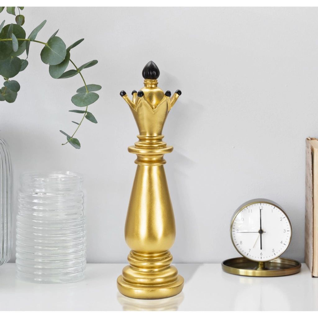Scultura Scacchi 10, Oro, Poliresina, 12,5x12,5x38,5 cm