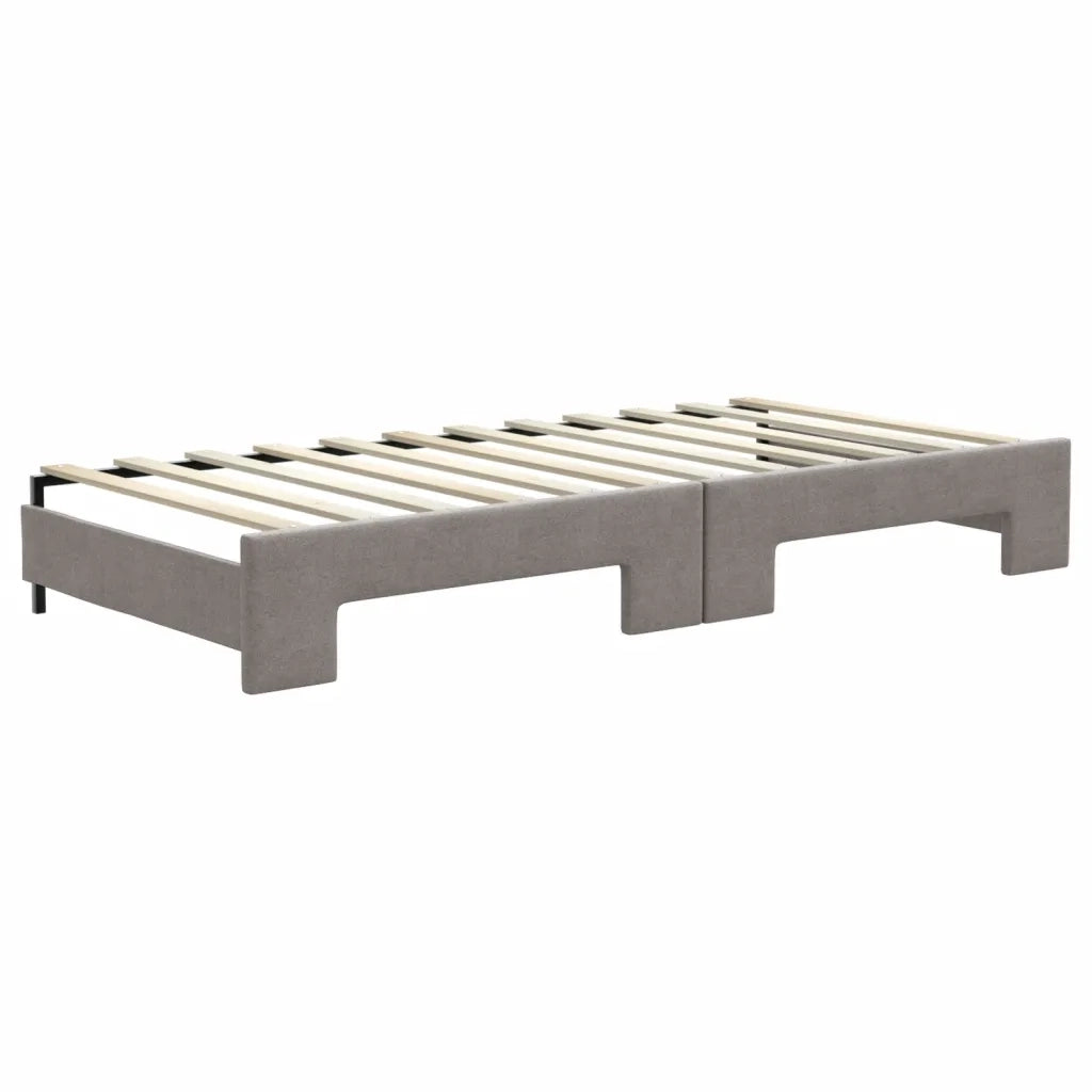 Divano Letto Estraibile con Cassetti-Sofa Letto-Daybed Tortora 90x200 cm Tessuto 291318