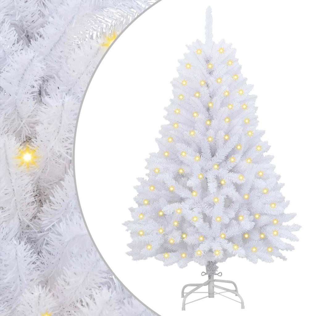 Albero di Natale | Decorazioni natalizie artificiale Bianco 120 cm PVC e Metallo