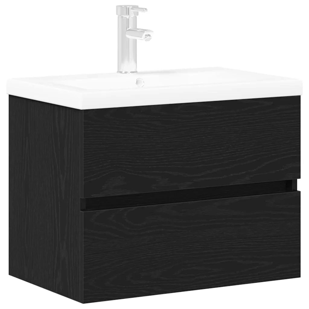 Armadio per Lavabo da Bagno Rovere Nero 60 x 39 x 62 cm 3333143