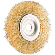 Trade Shop - Spazzola Circolare 6'' Disco Fili Acciaio 150mm Per Smerigliatrice Mola Da Banco -