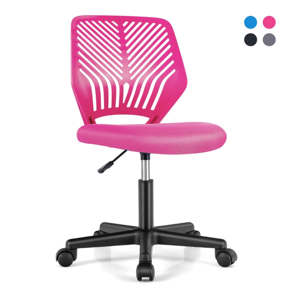 Sedia da scrivania ergonomica regolabile in altezza per bambini, Sedia per computer in rete con ruote universali Rosa-Tavoli e sedie