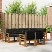 Set di divani da esterno con cuscino 7 pcs Naturale e Nero 3368763