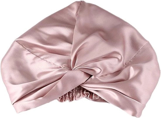 Capigliara in seta - Copricapo per il sonno - Protezione capelli durante il sonno - Cintura elastica regolabile - Beige unico taglia